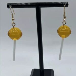 Realistic Candy Lollipop Sucker Dangle Drop‎ Hook Earrings